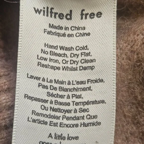 Aritzia Wilfred Free Women's Alpaca Wool Blend Beige Cowl Neck Sweater SZ Small - Picture 10 of 13